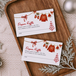 Red Christmas Diaper Raffle Card  Tilläggskort
