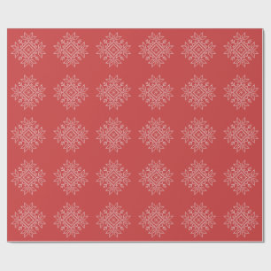 Red christmas embroidery snowflake art säsong presentpapper