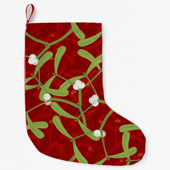 Red christmas mistletoe liten julstrumpa (Framsidan)