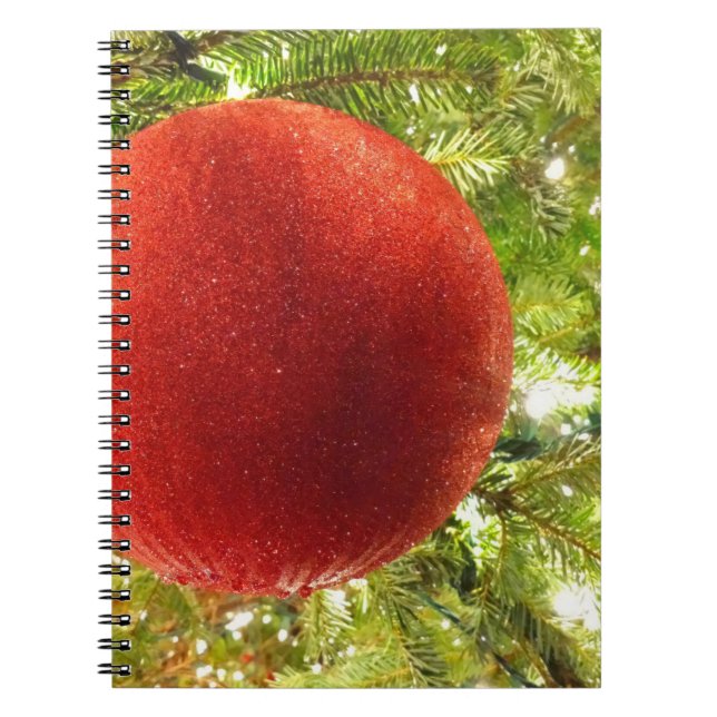 Red Christmas Ornament Bauble  Anteckningsbok (Framsidan)