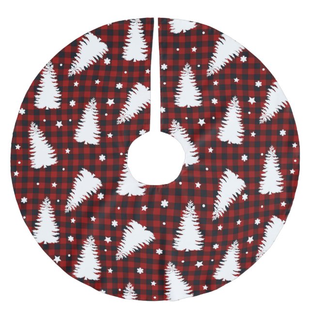 Red Christmas Pattern  Julgransmatta Borstad Polyester (Framsidan)