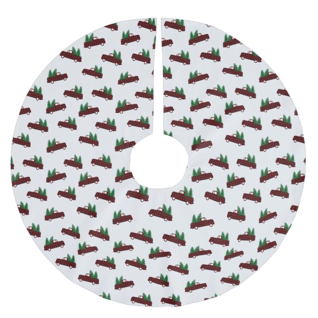 Red Christmas Pattern  Julgransmatta Borstad Polyester (Framsidan)