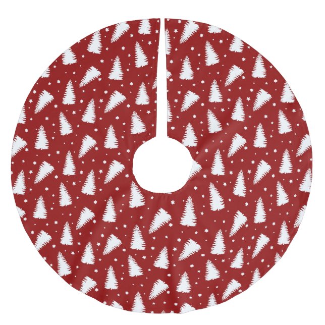 Red Christmas Pattern  Julgransmatta Borstad Polyester (Framsidan)