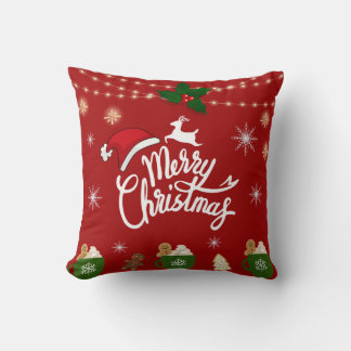 red christmas pillow kudde