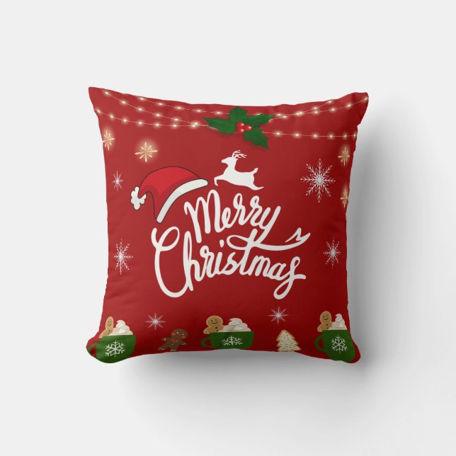 red christmas pillow kudde (Framsida)