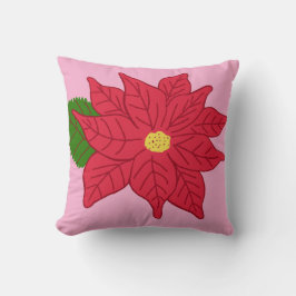 Red Christmas Poinsettia Kudde