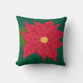 Red Christmas Poinsettia Kudde