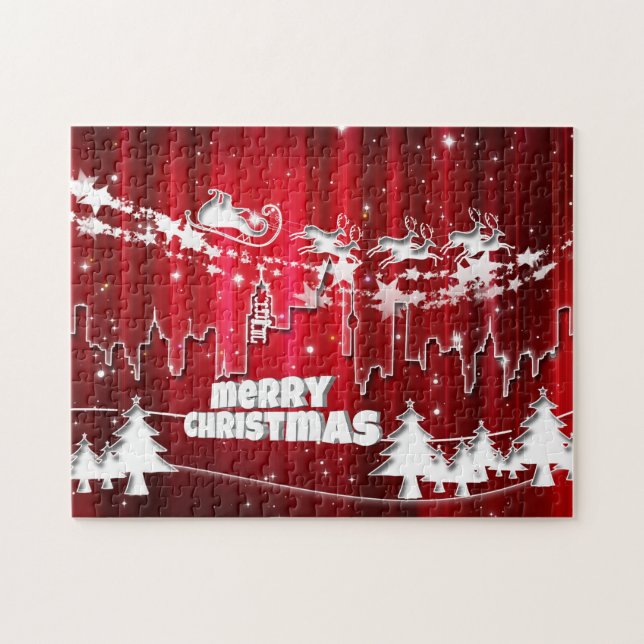 Red christmas pussel (Horisontell)