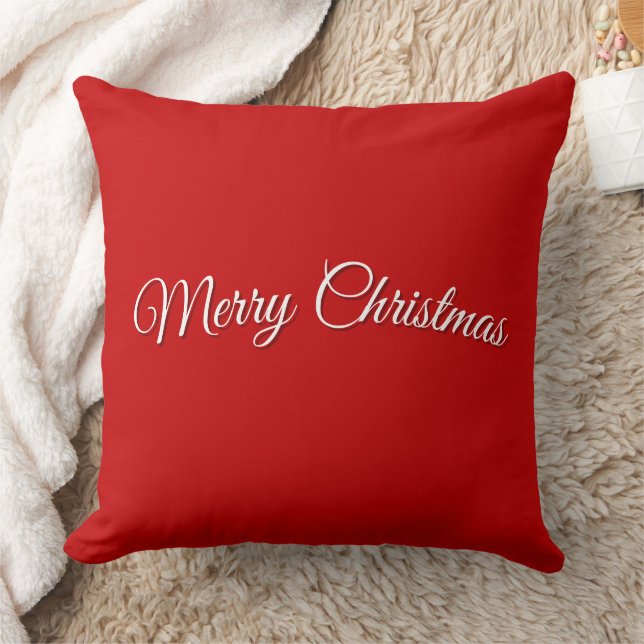 Red Christmas Throw Pillow Kudde (Filt)