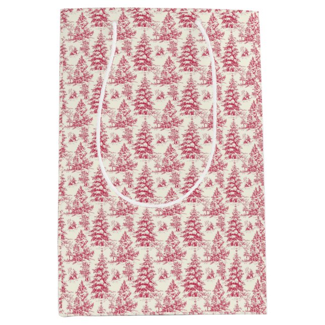 Red Christmas Toile Wrapping Paper (Framsidan)
