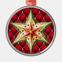 RED CHRISTMAS TUFED MÖNSTER MED GRÖNT RED STAR JULGRANSPRYDNAD METALL