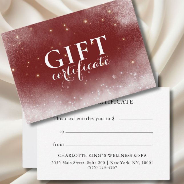 RED CHRISTMAS, WINTER, BUSINESS GIFT CERTIFICATE (RED CHRISTMAS, WINTER, BUSINESS GIFT CERTIFICATE)