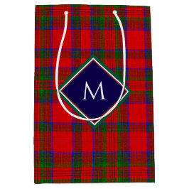 Red Christmas Wool Texture Plaid with Monogram