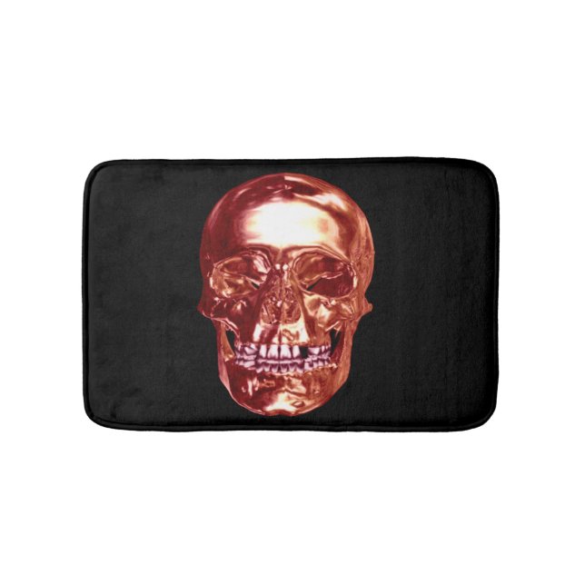 Red Chrome Skull Bath Mat Badrumsmatta (Framsidan)