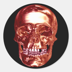 Red Chrome Skull-stift Runt Klistermärke