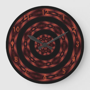 Red Chrome Spiral Wall Clock Stor Klocka