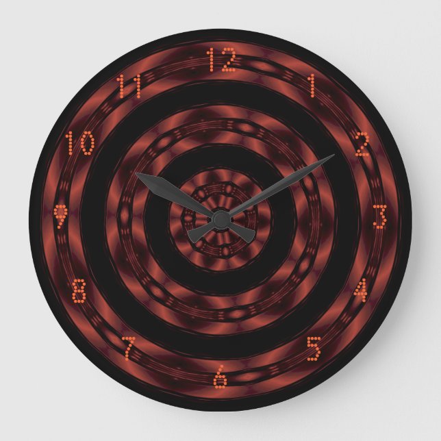 Red Chrome Spiral Wall Clock Stor Klocka (Framsida)