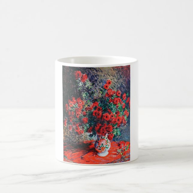 Red Chrysanthemum, Monet Kaffemugg (Center)
