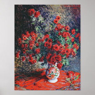Red Chrysanthemum, Monet Poster