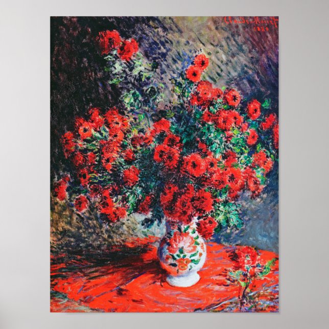 Red Chrysanthemum, Monet Poster (Framsidan)