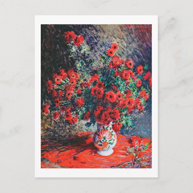 Red Chrysanthemum, Monet Vykort (Framsida)