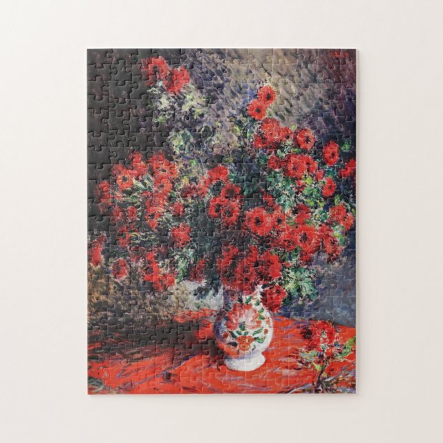 Red Chrysanthemums av Claude Monet Puzzle Pussel (Vertikal)