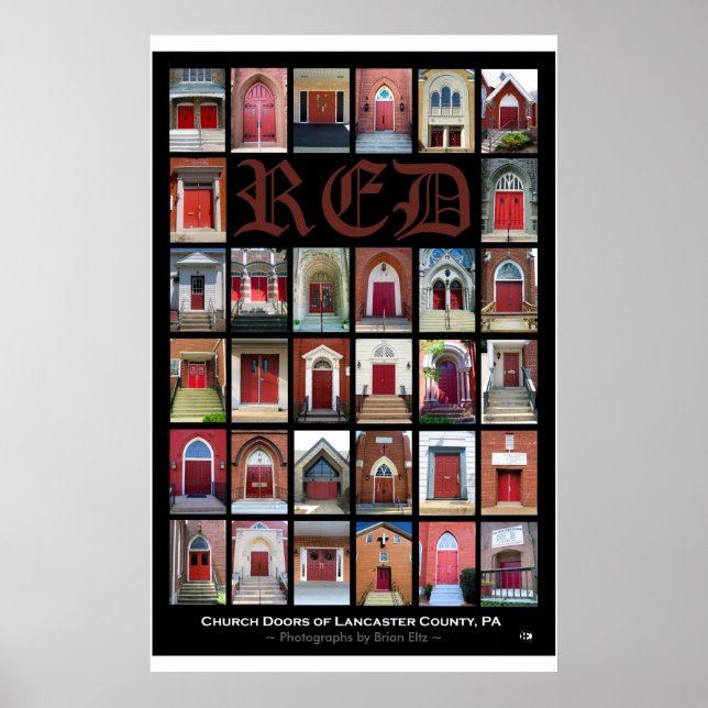 "RED Church Doors of Lancaster County, PA" Poster (Framsidan)