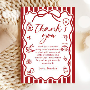 Red Ciao Baby Italiana Baby Shower - tack för ditt Kort