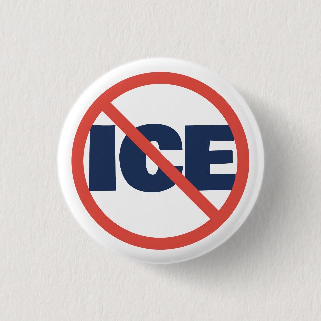 Red Circle Anti-Trump ICE Political Opinion Knapp (Framsida)