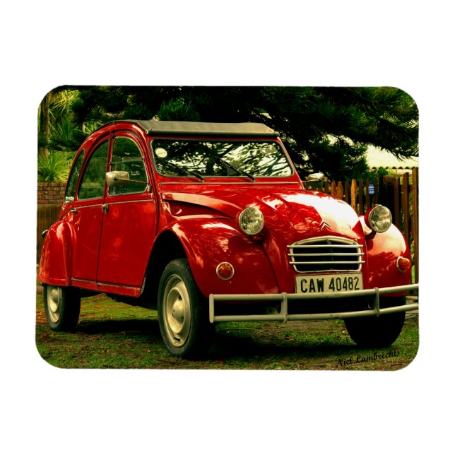 Red Citroën 2CV Magnet (Horisontell)