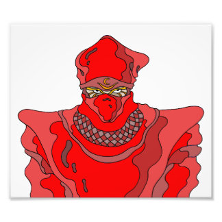 Red-clad man. Cool Japanese modern ninja art. Fototryck