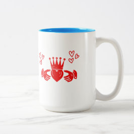 Red Claddagh Ring Coffee Mug Två-Tonad Mugg