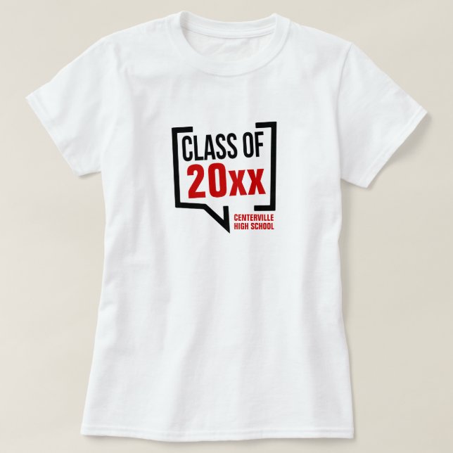 Red Class Year Tal Bubble T Shirt (Design framsida)
