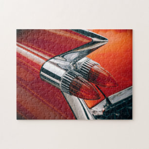 Red Classic Car Fins Pussel