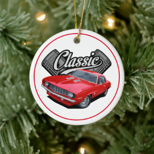 Red Classic Car Julgransprydnad Keramik