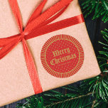 Red Classic Decorative Geometric God jul Runt Klistermärke<br><div class="desc">Försegla kuverten med dessa elegant runt julklistermärken med geometriskt linjer, polka dots och "God jul" i ett klassiskt dekorativt teckensnitt mot röd bakgrund. Använda dessa klistermärken för att försegla kuverten när du skickar ut motsvarande Helgdagskort. Kolla in alla matchande kort och matchande objekt här http://www.zazzle.com/collections/classic_decorative_holiday_collection-119101284257316622?rf=238364477188679314 Anpassa det genom att ersätta...</div>