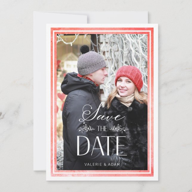 Red Classic Elegant Sophisticated Photo Bröllop (Framsida)