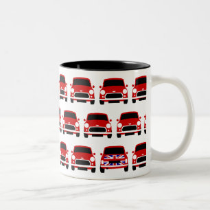 Red Classic Mini Car/w Union Jack Mugg