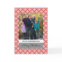 Red Classy Diamond Helgdag Photo Greeting Card