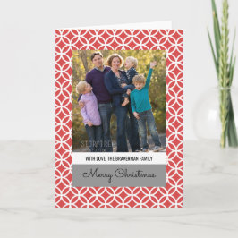 Red Classy Diamond Helgdag Photo Greeting Card Helgkort
