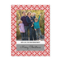 Red Classy Diamond Helgdag Photo Postcard