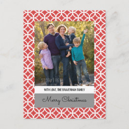 Red Classy Diamond Helgdag Photo Postcard Helg Vykort