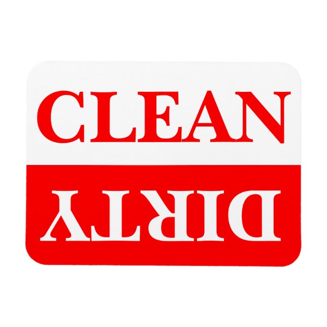 Red Clean och Dirty Dishwasher Magnet (Horisontell)