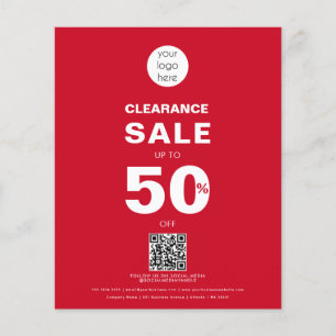 Red Clearance Sale Sales Retail Business Logotyp Flygblad