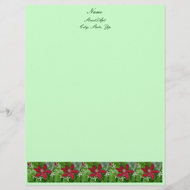 Red Clematis Letterhead Brevhuvud (Framsida)
