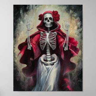 Red Cloak Santa Muerte Poster