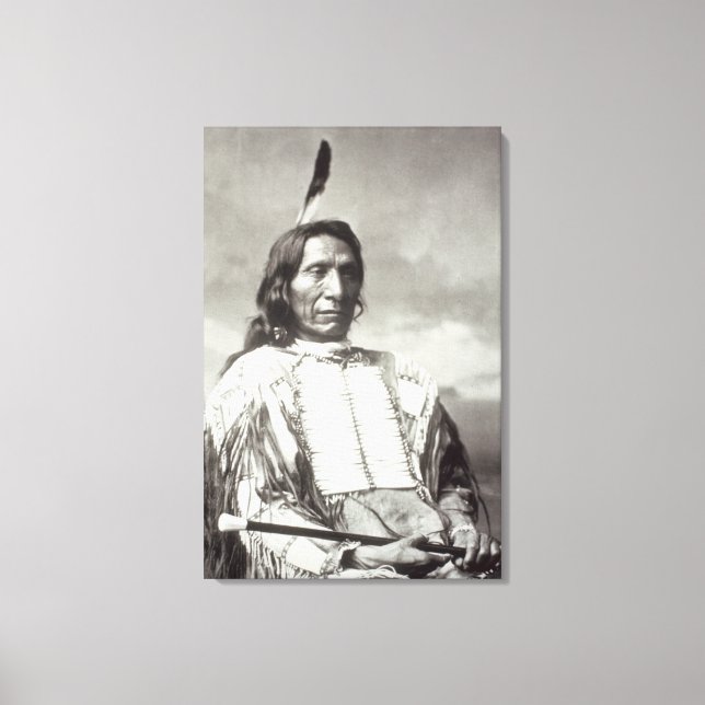 Red Cloud Chief (1822-1909) 1880 (b/w bild) Canvastryck (Framsida)
