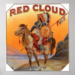 Red Cloud Cigar-etikett Poster