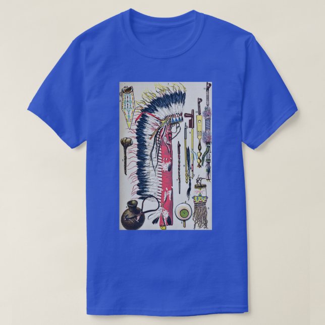Red Clouds Krig Feathers Bonnet Douglass Tobacco P T Shirt (Design framsida)