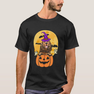 Red Cocker Spain Witch Hund älskare Halloween Cost T Shirt